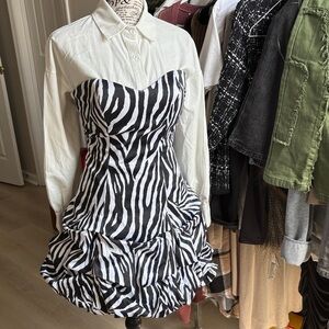 Ruby Rox Zebra Print Strapless Dress